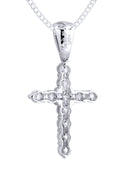 14K Yellow Gold Cross Diamond Pendant & Cuban Chain | 1.51 Carats