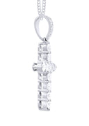 14K Yellow Gold Cross Diamond Pendant & Cuban Chain | 1.51 Carats