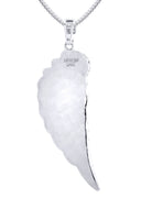 14K White Gold Angel Wing Diamond Pendant & Franco Chain | 1.75 Carats