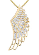 10K Yellow Gold Angel Wing Diamond Pendant & Franco Chain | 0.82 Carats