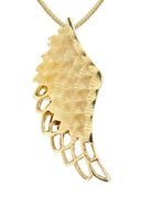 10K Yellow Gold Angel Wing Diamond Pendant & Franco Chain | 0.82 Carats