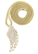 10K Yellow Gold Angel Wing Diamond Pendant & Franco Chain | 0.82 Carats