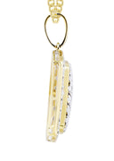 10K Yellow Gold Dog Tag Pendant & Cuban Chain | 1.94 Carats