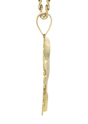 10K Yellow Gold Rope Chain & Nefertiti Pendant | Appx. 16.9 Grams