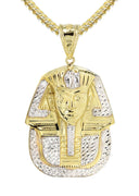 10K Yellow Gold Franco Chain & Pharaoh Pendant | Appx. 17.4 Grams