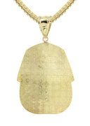 10K Yellow Gold Franco Chain & Pharaoh Pendant | Appx. 17.4 Grams