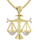 10K Yellow Gold Franco Chain & Scales of Justice Pendant | Appx. 23.3 Grams