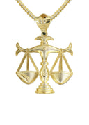 10K Yellow Gold Franco Chain & Scales of Justice Pendant | Appx. 23.3 Grams