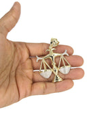 10K Yellow Gold Franco Chain & Scales of Justice Pendant | Appx. 23.3 Grams