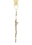 10K Yellow Gold Cuban Chain & Gold Cross Necklace | Appx. 21.2 Grams