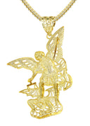 10K Yellow Gold Franco Chain & Saint Michael Pendant | Appx. 21.3 Grams