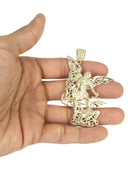 10K Yellow Gold Franco Chain & Saint Michael Pendant | Appx. 21.3 Grams