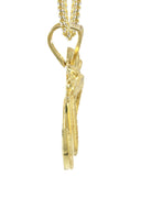 10K Yellow Gold Franco Chain & Lion Heads Pendant | Appx. 16.2 Grams