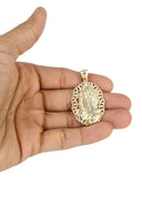 10K Yellow Gold Franco Chain & Praying Hands Pendant | Appx. 16.1 Grams