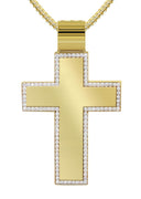 10K Yellow Gold Franco Chain & Cz Gold Cross Necklace | Appx. 55 Grams