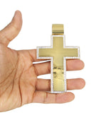 10K Yellow Gold Franco Chain & Cz Gold Cross Necklace | Appx. 55 Grams