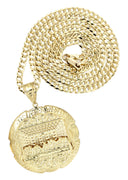 10K Yellow Gold Cuban Chain & Last Supper Pendant | Appx 18.9 Grams