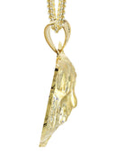 10K Yellow Gold Franco Chain & Tiger Head Pendant | Appx. 16.9 Grams