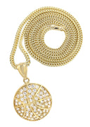 10K Yellow Gold Franco Chain & Cz Basketball Pendant | Appx. 16.2 Grams
