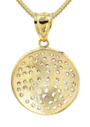 10K Yellow Gold Franco Chain & Cz Basketball Pendant | Appx. 16.2 Grams