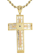 10K Yellow Gold Rope Chain & Cz Gold Cross Necklace | Appx. 47 Grams