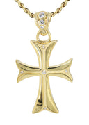 10K Yellow Gold Rope Chain & Cz Gold Cross Necklace | Appx. 17.2 Grams