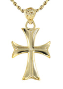 10K Yellow Gold Rope Chain & Cz Gold Cross Necklace | Appx. 17.2 Grams