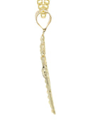 10K Yellow Gold Cuban Chain & Gold Cross Necklace | Appx. 14.2 Grams