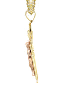 10K Yellow Gold Franco Chain & Cz Gold Cross Necklace | Appx. 14.3 Grams
