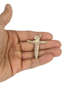 10K Yellow Gold Franco Chain & Cz Gold Cross Necklace | Appx. 14.3 Grams