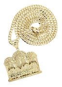 10K Yellow Gold Cuban Chain & Last Supper Pendant | Appx 18.3 Grams