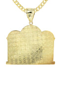 10K Yellow Gold Cuban Chain & Last Supper Pendant | Appx 18.3 Grams