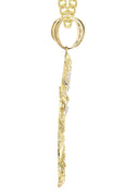 10K Yellow Gold Cuban Chain & Cz Gold Cross Necklace | Appx. 24.9 Grams