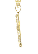 10K Yellow Gold Cuban Chain & Gold Cross Necklace | Appx. 16.5 Grams