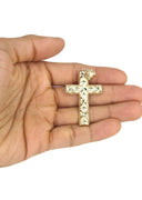 10K Yellow Gold Cuban Chain & Gold Cross Necklace | Appx. 16.5 Grams