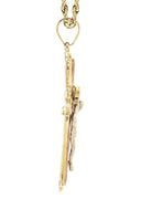 10K Yellow Gold Rope Chain & Gold Cz Cross Necklace | Appx. 21 Grams