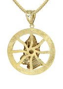 10K Yellow Gold Franco Chain & Praying Hands Pendant | Appx. 16.8 Grams