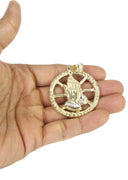 10K Yellow Gold Franco Chain & Praying Hands Pendant | Appx. 16.8 Grams