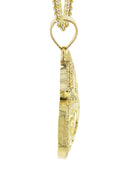 10K Yellow Gold Franco Chain & Cz Heart Pendant | Appx. 15 Grams