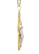 10K Yellow Gold Rope Chain & Gold Cross Necklace | Appx. 17.7 Grams