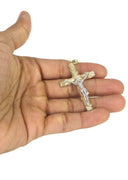 10K Yellow Gold Rope Chain & Gold Cross Necklace | Appx. 17.7 Grams