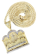 10K Yellow Gold Cuban Chain & Last Supper Pendant | Appx 25.1 Grams