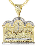 10K Yellow Gold Cuban Chain & Last Supper Pendant | Appx 25.1 Grams