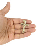 10K Yellow Gold Rope Chain & Gold Cross Necklace | Appx. 15.7 Grams