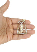 10K Yellow Gold Franco Chain & Saint Lazaro Pendant | Appx. 16 Grams
