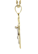 10K Yellow Gold Rope Chain & Gold Cross Necklace | Appx. 14.4 Grams