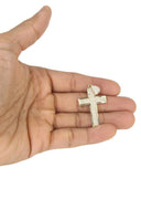 10K Yellow Gold Franco Chain & Gold Cz Cross Necklace | Appx. 14.7 Grams