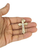 10K Yellow Gold Rope Chain & Gold Cross Necklace | Appx. 15.3 Grams