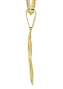 10K Yellow Gold Franco Chain & Gold Cross Necklace | Appx. 13.7 Grams