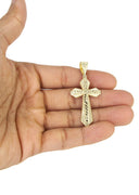 10K Yellow Gold Franco Chain & Gold Cross Necklace | Appx. 13.7 Grams